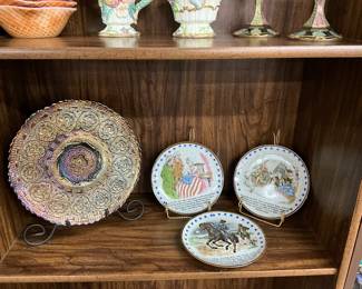 Fenton Persian Medallion Carnival Glass Plate - Americana History Collectible Plates