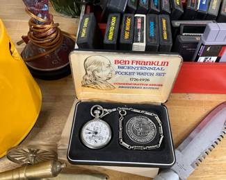Ben Franklin Bicentennial Pocket Watch Set