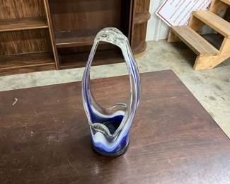 Blue Art Glass Vase