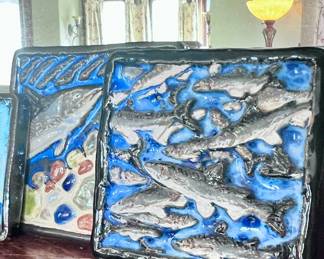 Hand painted ceramic tiles
