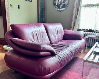 Low profile leather sofa