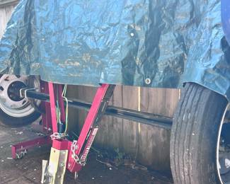 4' x 8' folding trailer. Only used 2 times!!! Great shape. All assembled, 12" wheels, LED lights. 3/4" pressure treate3d plywood deck.
