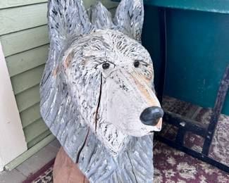 carved wolf