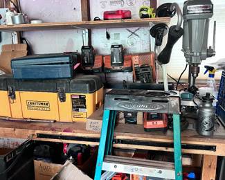 DRILL PRESS, LADDERS