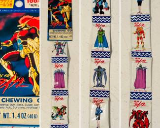 Extremely rare Jushin Karuta, Japan 11 piece chewing gum strip