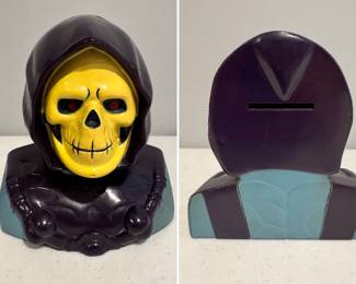 1980’s He-Man Skeletor Masters of the Universe coin bank. The plug is missing (not shown)