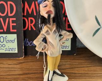 Vintage Kreiss Psycho Ceramics Beatnik “Beat Chick” figurine