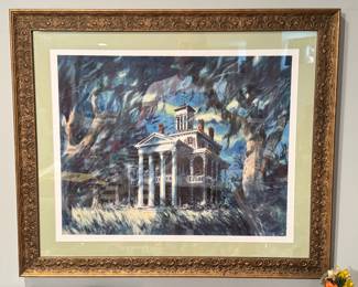 ‘Exterior of the Haunted Mansion’ framed print by Ken Anderson and Sam McKim