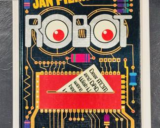 Super fun 1981 pop-up book titled “Robot” by Jan Pieńkowski
