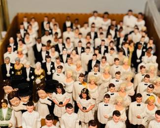 Large selection of plaster cake toppers