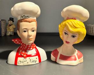Vintage Ken & Barbie ‘Chow Time’ salt & pepper set