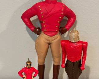 The Rocketeer action figures, the tallest being 9” tall