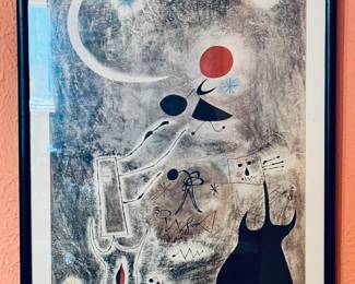 Joan Miró ‘Woman and Birds in Front of the Sun’ print