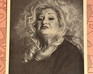 Edith Massy of John Waters fame autographed photo, dedicated to the Sister Fun Boutique