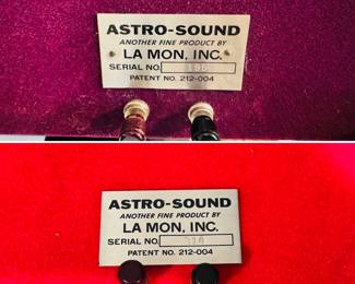Incredibly rare pair of vintage La Mon, Inc. Astro-Sound dodecahedron (12-sided) speakers on rolling wheels. These have not been tested and will be sold as a pair