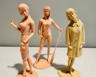 1964 Marx Campus Cuties sorority figurines