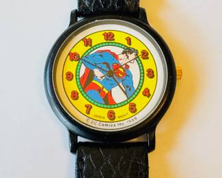Very rare 1989 DC Comics Inc. Superman wrist watch. This appears to never have been worn