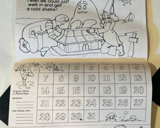 1977 Ronald McDonald Coloring Calander that was never colored in!
