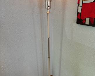 Very cool Art Deco/Machine Age triple cone aluminum & chrome floor lamp