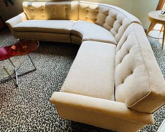 Incredible MCM Harvey Probber style three-piece curved sofa sectional