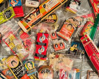 There is an extensive selection of antique & vintage product labels. These photos are just a sample