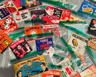 There is an extensive selection of antique & vintage product labels. These photos are just a sample