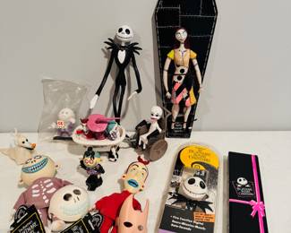 Nightmare Before Christmas collectibles. There are duplicates of most items pictured