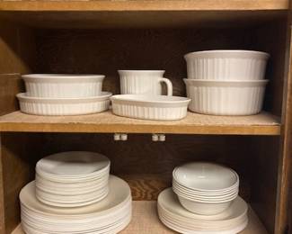 Corelle dishes and Corning Ware
