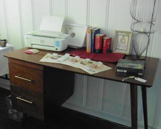 Desk, Printer and Decor