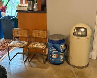 Breuer Chairs, Cooler & Vintage Wastebasket