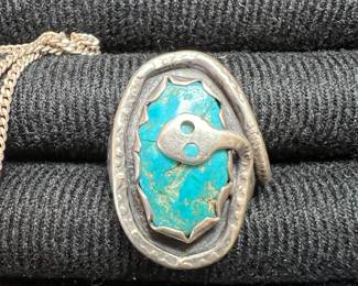 EFFIE CALAVAZA ZUNI STERLING TURQUIOSE