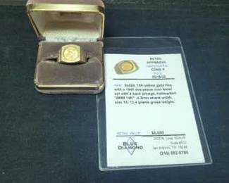 1945 Dos Pesos 14K Ring