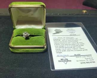 14K White Gold Engagement Ring