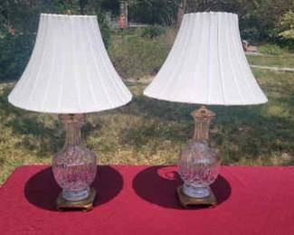 Waterford Crystal Table Lamp Pair