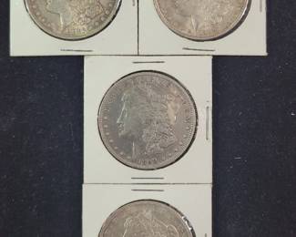 4 Morgan Dollars - 1881-1921