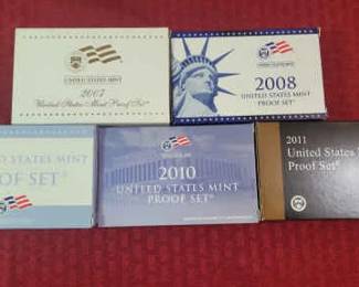 5 US Mint Proof Sets - 2007 To 2011