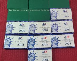 13 US Mint Proof Sets - 1994-2006