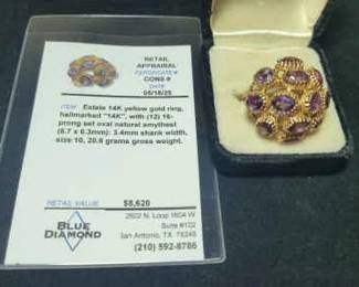 Large 14K Amethyst Ring
