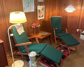 Pair of Teak Loungers