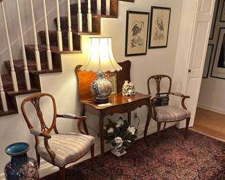 Antique Arm Chairs and Antique Card Table