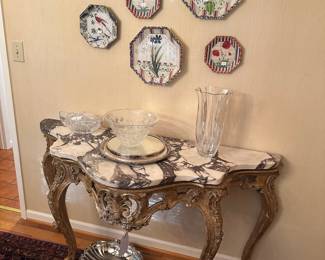 Antique French Marble Top Console