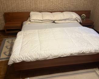 Danish Modern Teak Bed with Nightstands