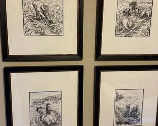 Set of Lithographs from France