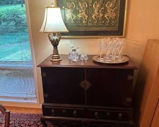 Two Door Antique Chest on Frame, J Dooley, Dublin Ireland