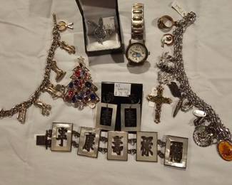 Bracelets & watches- sterling, mother of pearl and charm