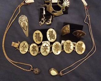 Sterling jewelry, mother of pearl, charm bracelets