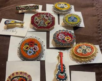 Micro Mosaic brooch collection