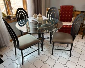 Glass table and chairs (sold separately)