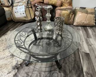 Glass/metal coffee table