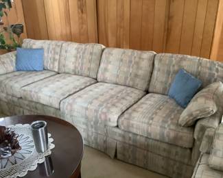 Sofa measures 104” long x 39” d x 31” h. Presale $100